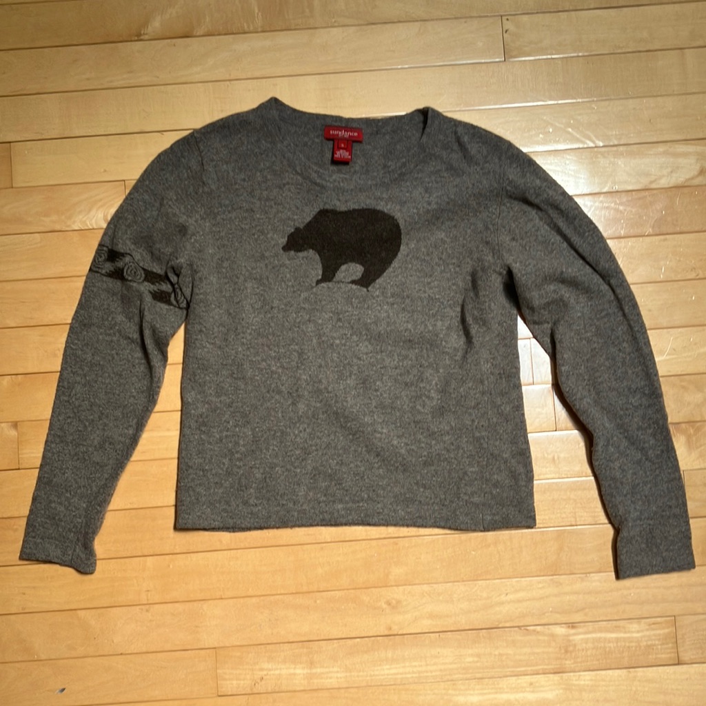 100% Wool Sundance Sweater With Bear(!)